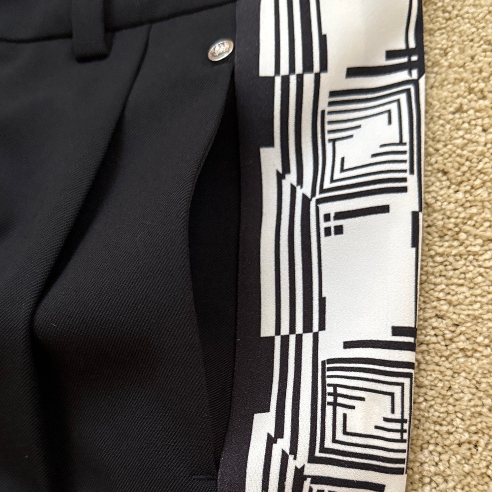 Versus Versace  Women’s Black Pants with White Geometric Accents - Picture 5 of 7
